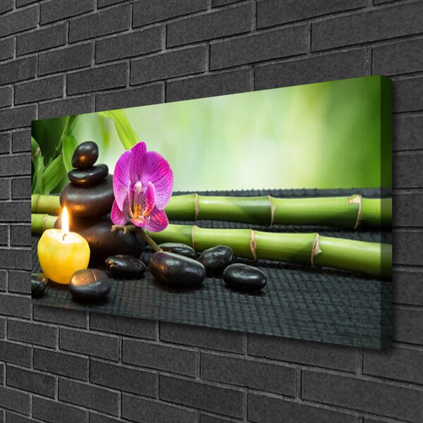 Obraz Canvas Bambus kvet kamene zen 100x50 cm