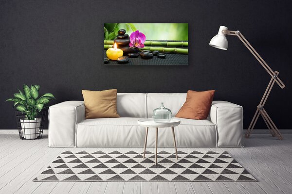 Obraz Canvas Bambus kvet kamene zen 100x50 cm