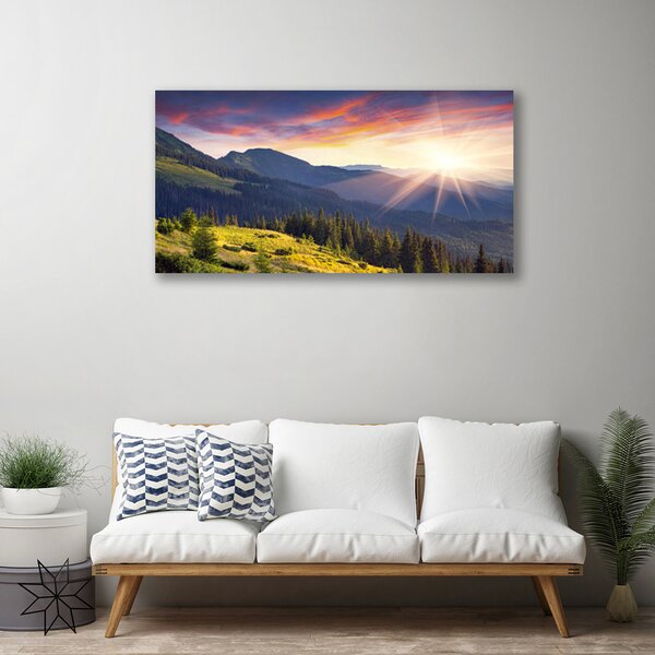 Obraz Canvas Hora les slnko krajina 100x50 cm