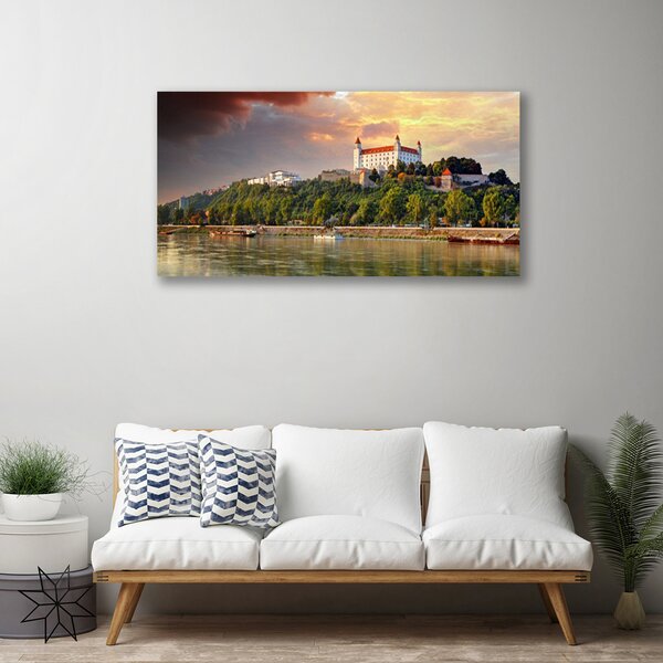Obraz Canvas Mesto jazero krajina 100x50 cm