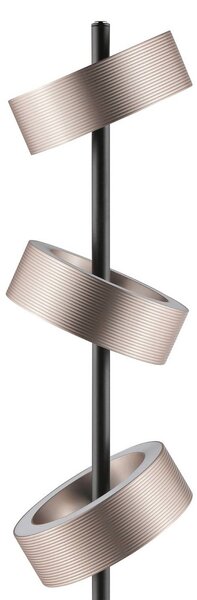 Brilliant LED stojacia lampa Axion, čierna/hnedá, výška 150 cm, stmievateľné., Hnedá / hrdzavá, Obývacia izba / jedáleň, kov, Moderný