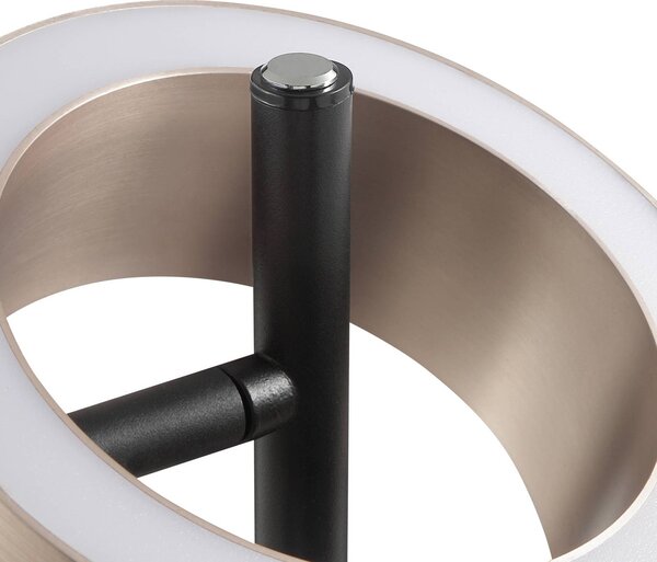 Brilliant LED stojacia lampa Axion, čierna/hnedá, výška 150 cm, stmievateľné., Hnedá / hrdzavá, Obývacia izba / jedáleň, kov, Moderný