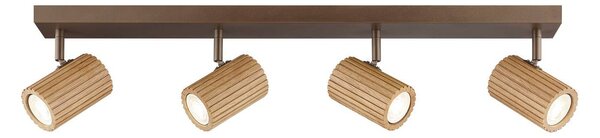 Brilliant Stropné svietidlo Lakewood, drevo, dĺžka 78 cm, 4-pl., Svetlé drevo, Obývacia izba / jedáleň, Drevo, Moderný