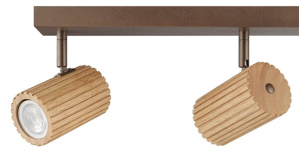 Brilliant Stropné svietidlo Lakewood, drevo, dĺžka 78 cm, 4-pl., Svetlé drevo, Obývacia izba / jedáleň, Drevo, Moderný
