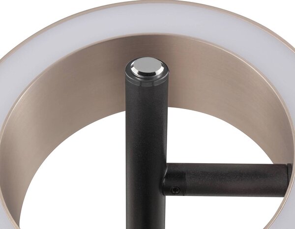 Brilliant Stolová LED lampa Axion, čierna/hnedá, výška 45 cm,, Hnedá / hrdzavá, Obývacia izba / jedáleň, kov, Moderný