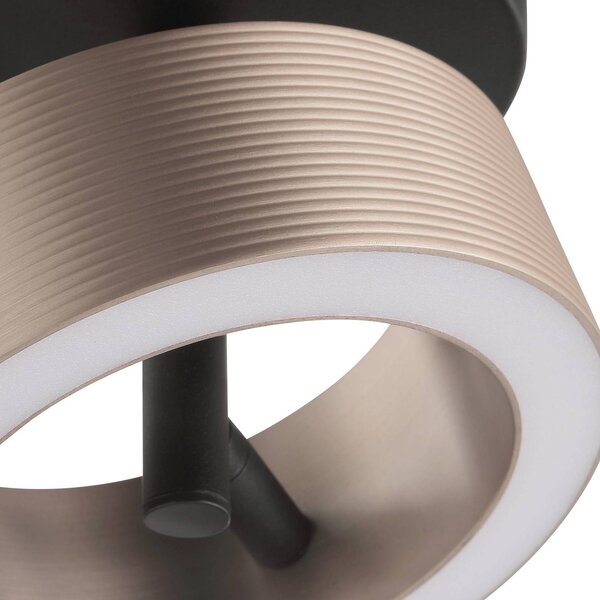 Brilliant LED stojacia lampa osvetľujúca strop Axion, čierne/hnedé, Ø 15 cm, Memory,, Hnedá / hrdzavá, Obývacia izba / jedáleň, kov, Moderný