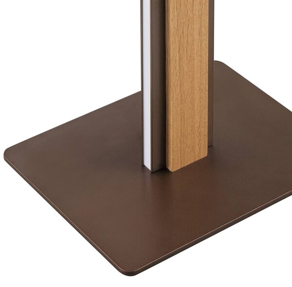 Brilliant LED stojacia lampa Arviso, v odtieni dreva, dub, výška 142 cm,, Svetlé drevo, Obývacia izba / jedáleň, Drevo, Moderný