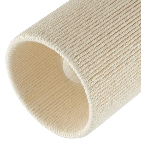 Brilliant Stropné svietidlo Arlo, béžové, textilné, dĺžka 62 cm, 2-pl., Krémová / jantárovo žltá, Obývacia izba / jedáleň, Textil / látka / hodváb, Moderný