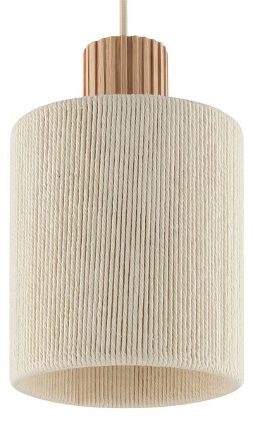Brilliant Závesné svietidlo Arlo, béžové, textil/drevo, Ø 40 cm, 3-pl., Krémová / jantárovo žltá, Obývacia izba / jedáleň, Textil / látka / hodváb, Moderný