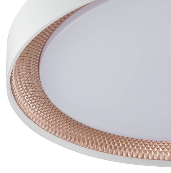 Brilliant Stropné LED svetlo Waldo, biele/ružovo-zlaté, Ø 48,5 cm, stmievateľné., Biela / opálová, Obývacia izba / jedáleň, kov, Moderný