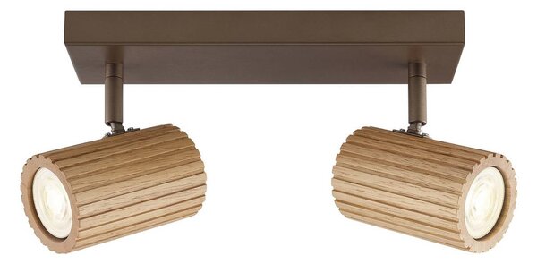 Brilliant Stropné svietidlo Lakewood, drevo, dĺžka 31 cm, 2-pl., Svetlé drevo, Obývacia izba / jedáleň, Drevo, Moderný