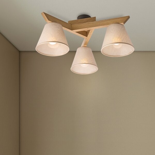 Brilagi - LED Prisadený luster ANTHONY 3xE14/40W/230V dub/béžová