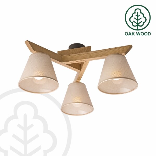 Brilagi - LED Prisadený luster ANTHONY 3xE14/40W/230V dub/béžová