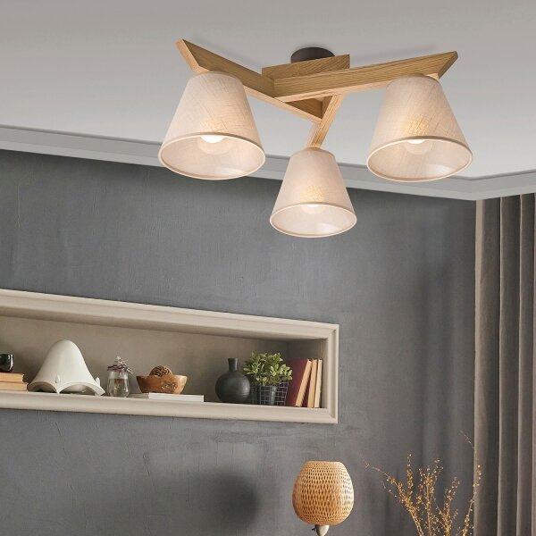 Brilagi - LED Prisadený luster ANTHONY 3xE14/40W/230V dub/béžová