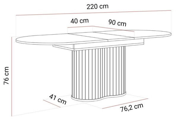 JEDÁLENSKÝ ROZKLADACÍ STÔL LAMBERT DUB CREMONA 180 - 220 cm