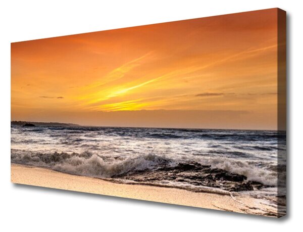 Obraz Canvas More slnko vlny krajina 100x50 cm