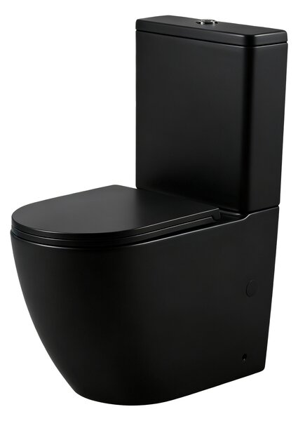 Erga Siena, WC kombi misa 620x365x820 mm, Rimless + funkcia bidetu + toaletné sedadlo, čierna matná, ERG-V03-SIENA-RIM-BID-BK