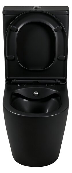 Erga Siena, WC kombi misa 620x365x820 mm, Rimless + funkcia bidetu + toaletné sedadlo, čierna matná, ERG-V03-SIENA-RIM-BID-BK