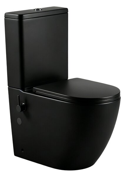 Erga Siena, WC kombi misa 620x365x820 mm, Rimless + funkcia bidetu + toaletné sedadlo, čierna matná, ERG-V03-SIENA-RIM-BID-BK