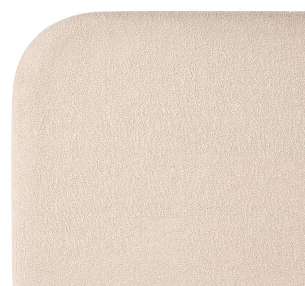 Posteľ béžová buklé čalúnenie 120 x 200 cm čelo lamelová základňa čierne nohy minimalistický dizajn