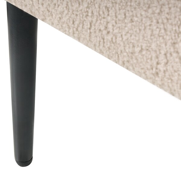 Posteľ béžová buklé čalúnenie 120 x 200 cm čelo lamelová základňa čierne nohy minimalistický dizajn