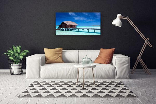 Obraz na plátne More pláž dom architektúra 100x50 cm