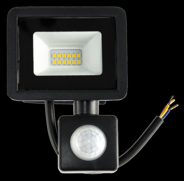 LED reflektor 10W 900lm so senzorom pohybu, súmrakový reflektor IP65 BERGE
