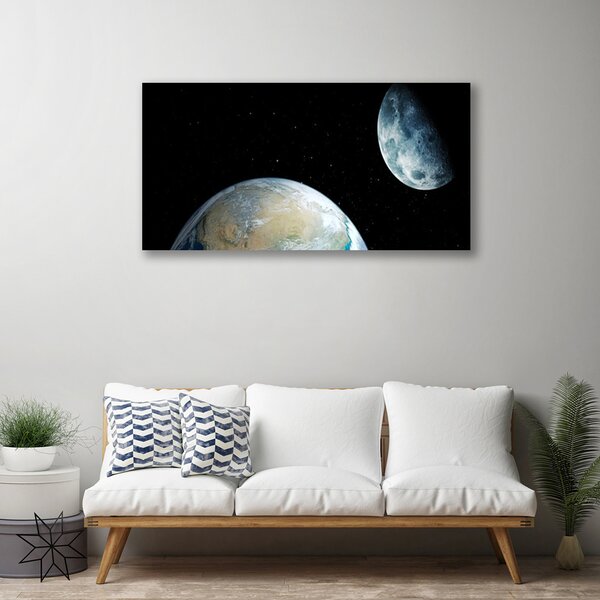 Obraz na plátne Mesiac zeme vesmír 100x50 cm