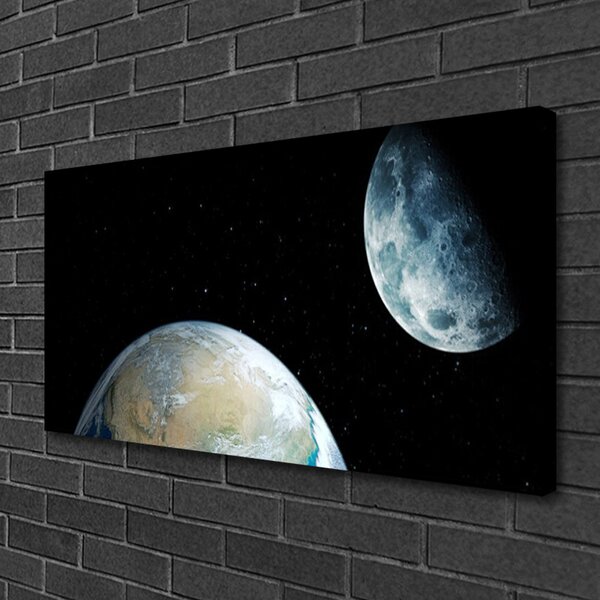 Obraz na plátne Mesiac zeme vesmír 100x50 cm