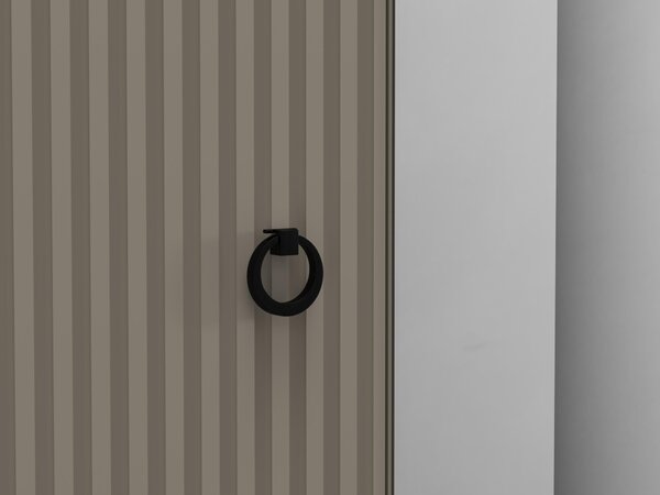 NovýNábytok.sk Šatníková skriňa Demandaron 3 (taupe + dub silverjack) . Akcia -21%. Vlastná spoľahlivá doprava až k Vám domov. 1116805