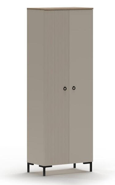 NovýNábytok.sk Šatníková skriňa Demandaron 3 (taupe + dub silverjack) . Akcia -21%. Vlastná spoľahlivá doprava až k Vám domov. 1116805