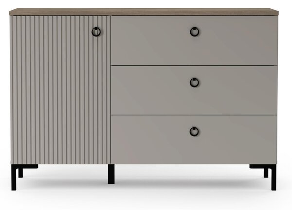 NovýNábytok.sk Komoda Demandaron 1 (taupe + dub silverjack) . Akcia -22%. Vlastná spoľahlivá doprava až k Vám domov. 1116798