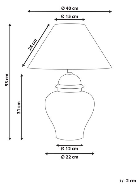 Stolná lampa biela modrá porcelánový podstavec ľanové tienidlo kvetinový vzor osvetlenie obývacia izba spálňa