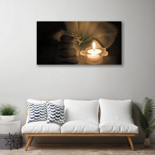 Obraz na plátne Sviečka kamene umenie 100x50 cm