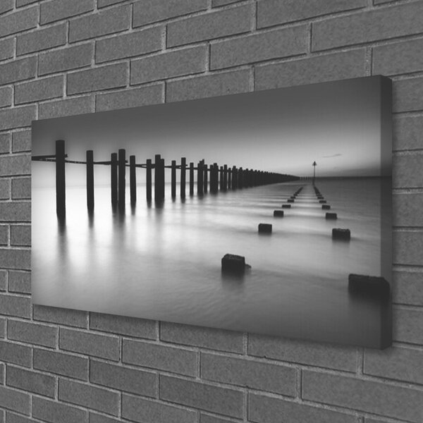 Obraz na plátne Hmla mólo architektúra 100x50 cm