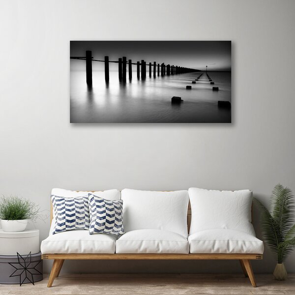 Obraz na plátne Hmla mólo architektúra 100x50 cm