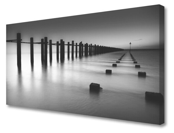 Obraz na plátne Hmla mólo architektúra 100x50 cm