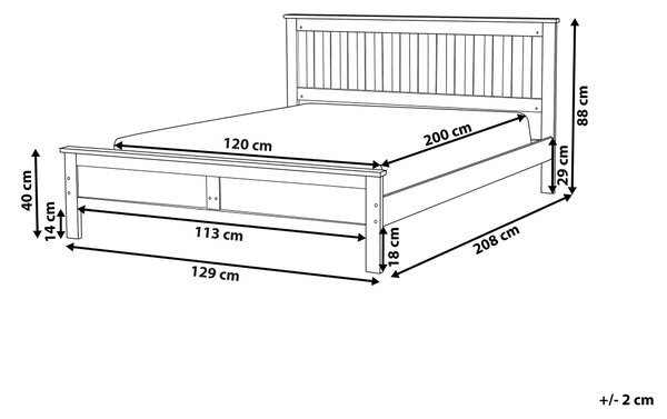 Posteľ svetlohnedá borovicové drevo 120 x 200 cm lamelové čelo s roštom škandinávsky tradičný štýl spálňa
