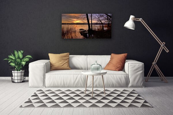 Obraz na plátne More loďka krajina 100x50 cm