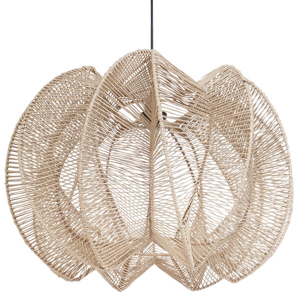 Závesná lampa prírodná s tienidlom z papierového lana závesné svietidlo v boho štýle