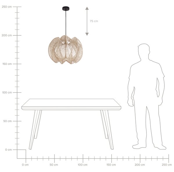 Závesná lampa prírodná s tienidlom z papierového lana závesné svietidlo v boho štýle