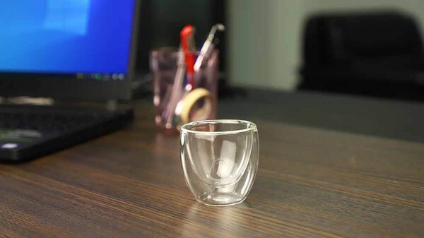 TYGLASS Termopohár s dvojitým sklom 80ml - clean číry 6ks
