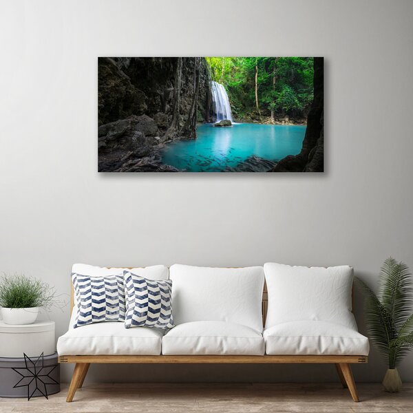 Obraz na plátne Jazero vodopád príroda 100x50 cm