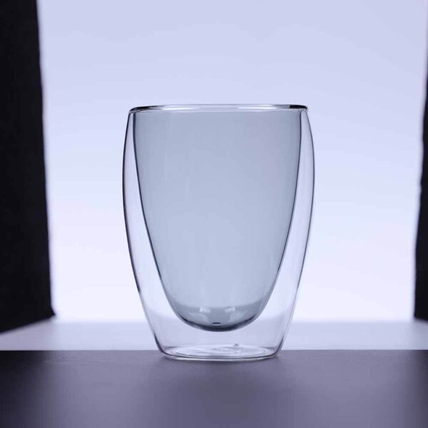 TYGLASS Termopohár s dvojitým sklom 350ml - transparent black