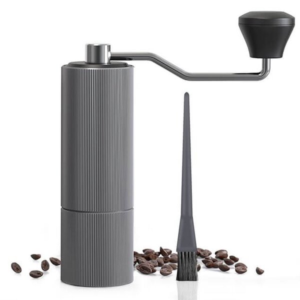 CAB Shop Ručný mlynček na kávu Time 25g kávy nerezový Premium silver