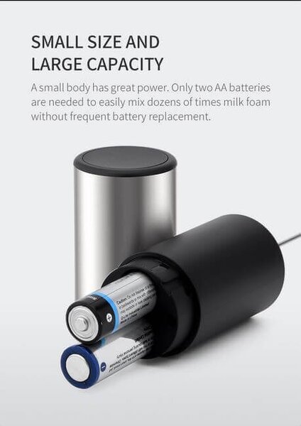 Ručný elektrický speňovač mlieka TIME nerezový silver