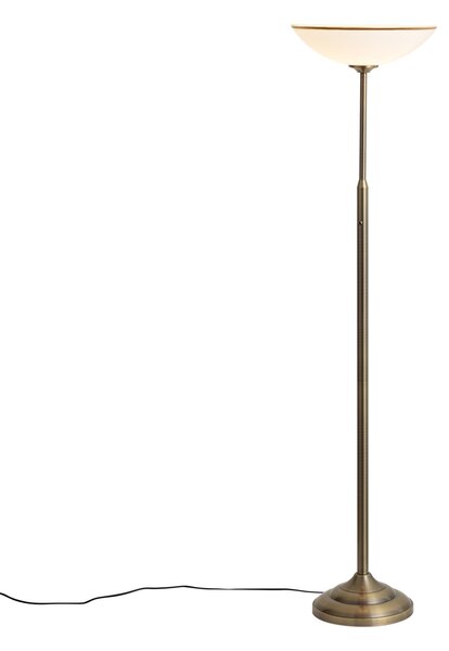 Klasická stojaca lampa bronzová s opálovým sklom - Katarina