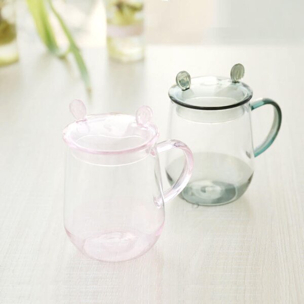 TYGLASS Termopohár s viečkom a uškom 400ml - transparent black