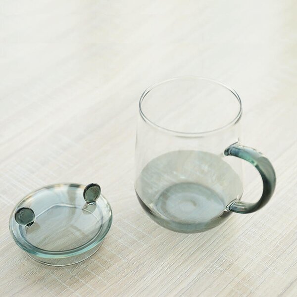 TYGLASS Termopohár s viečkom a uškom 400ml - transparent black