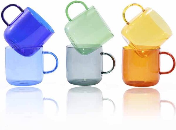 TYGLASS Pohár s jedným sklom sklom a uškom 350ml - číry